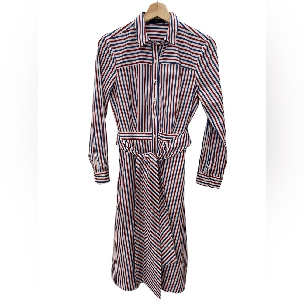 J. Crew Striped Midi Dress - Red, Blue, White - Picture 3 of 10